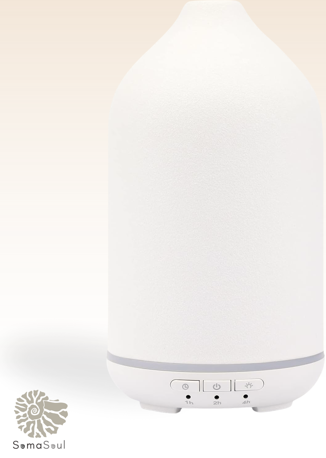 Ceramic Essential Oil Diffuser – Silent Ultrasonic Aroma Humidifier | Auto Shut-Off, Soft Glow LED